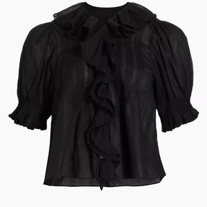 Doen Black Ruffled Top